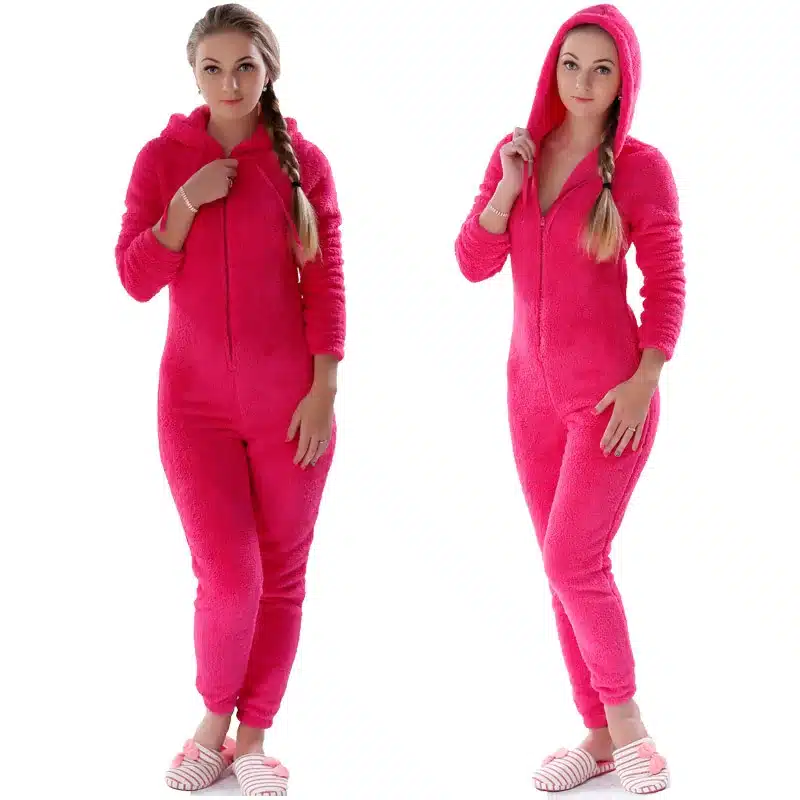 Winter Warm Pyjamas Women Onesies Fluffy Fleece Jumpsuits Sleepwear Overall Plus Size Hood Sets Pajamas Onesie For Women Adult 6