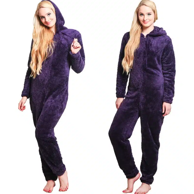 Winter Warm Pyjamas Women Onesies Fluffy Fleece Jumpsuits Sleepwear Overall Plus Size Hood Sets Pajamas Onesie For Women Adult 11