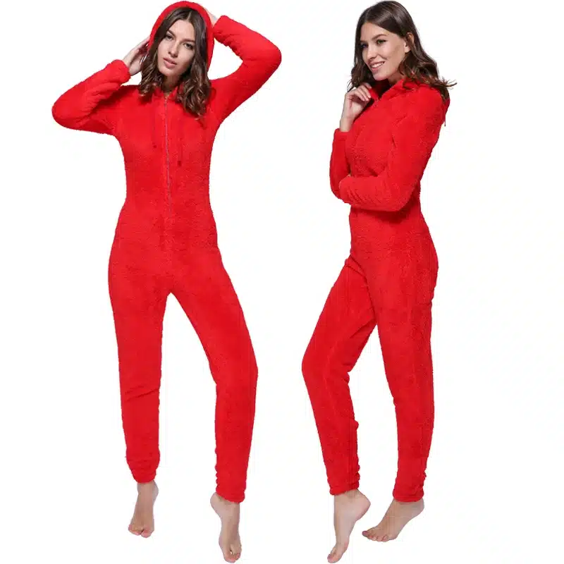 Winter Warm Pyjamas Women Onesies Fluffy Fleece Jumpsuits Sleepwear Overall Plus Size Hood Sets Pajamas Onesie For Women Adult 14