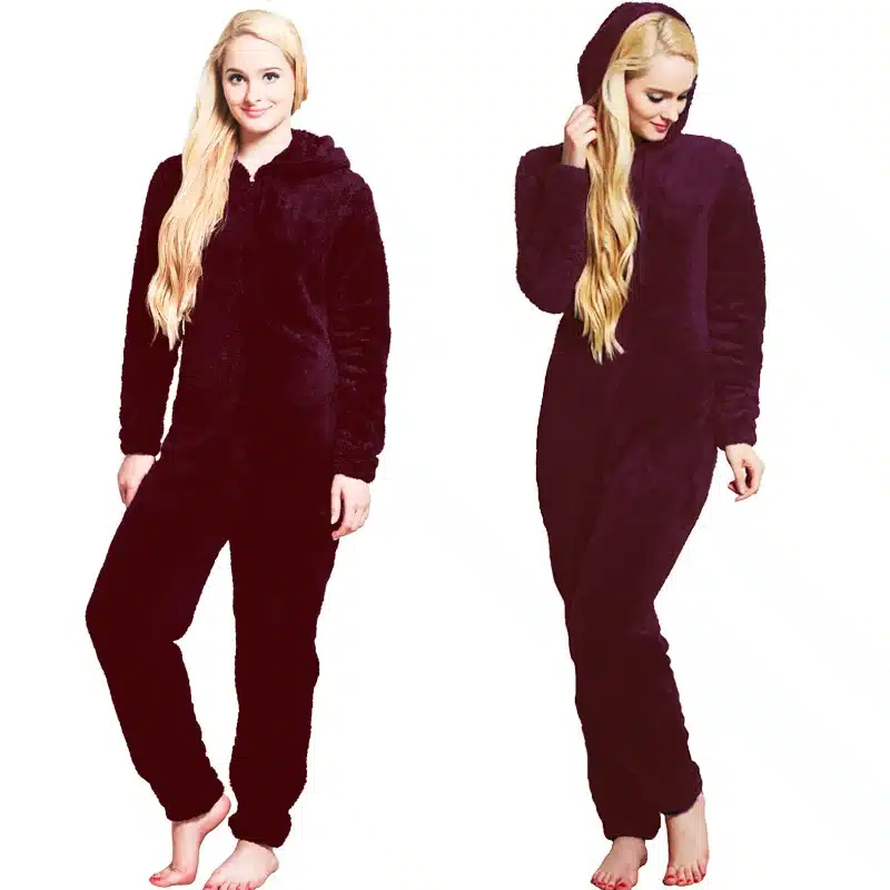 Winter Warm Pyjamas Women Onesies Fluffy Fleece Jumpsuits Sleepwear Overall Plus Size Hood Sets Pajamas Onesie For Women Adult 15