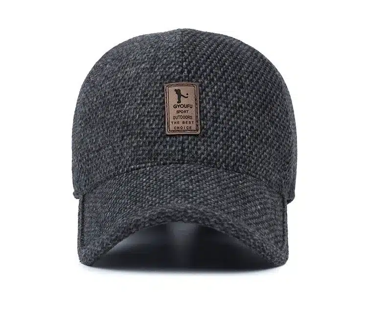 [AETRENDS] Woolen Knitted Design Winter Baseball Cap Men Thicken Warm Hats with Earflaps Z-5000 12
