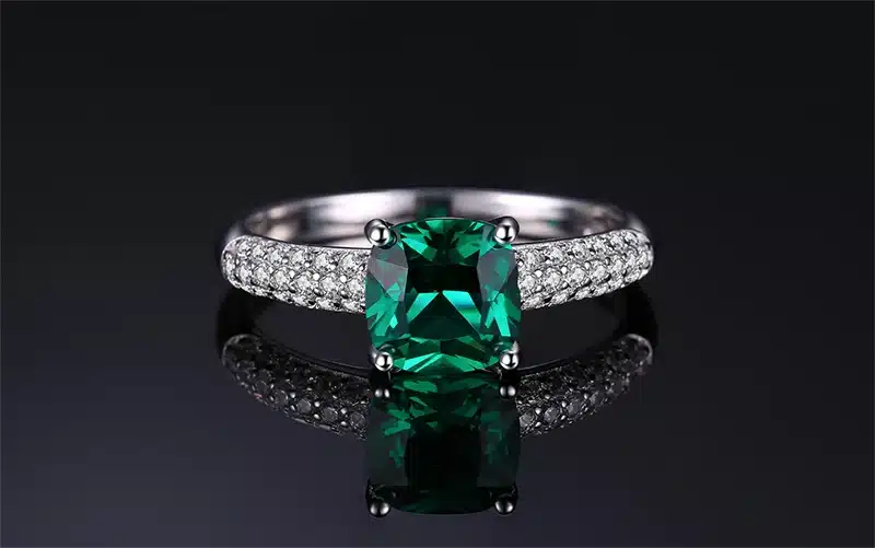JewelryPalace 8.7ct Emerald Ring Pendant Clip Earrings Jewelry Set 925 Sterling Silver Fine Jewelry 45cm Box Chain 25