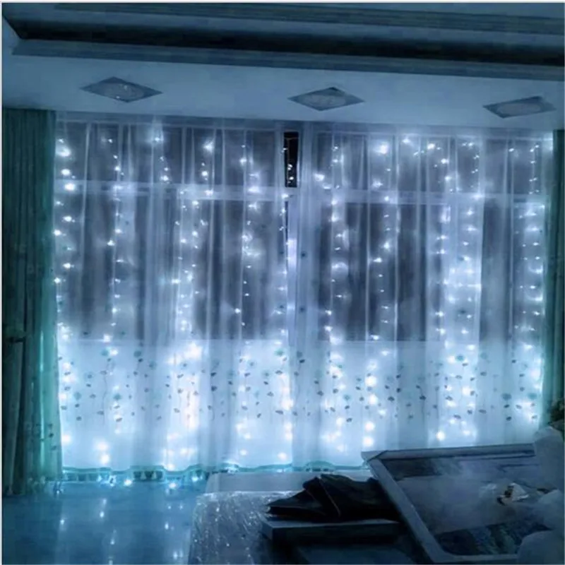 3M x 3M 300LED Outdoor Home Christmas Decorative xmas String Fairy Curtain Strip Garlands Party Lights For Wedding Decorations 16