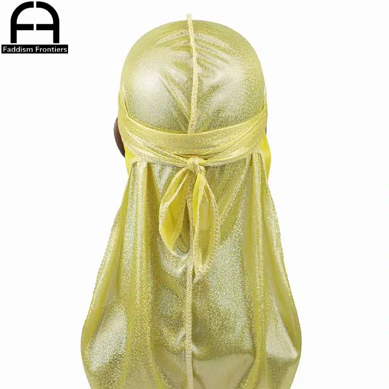 Men's Silky Sparkly Durags Turban Men Durag Shiny Du Rag Bandanas Hat Headwear Headband Hair Accessories Extra Long Tail Du-Rag 21