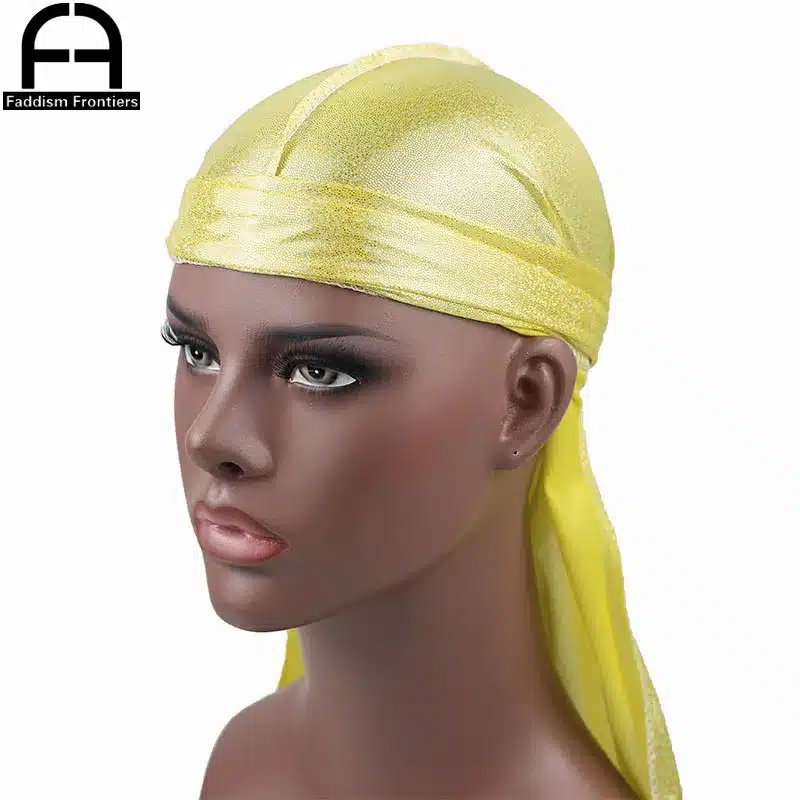 Men's Silky Sparkly Durags Turban Men Durag Shiny Du Rag Bandanas Hat Headwear Headband Hair Accessories Extra Long Tail Du-Rag 22