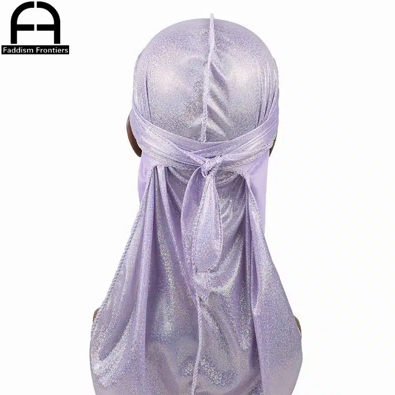 Men's Silky Sparkly Durags Turban Men Durag Shiny Du Rag Bandanas Hat Headwear Headband Hair Accessories Extra Long Tail Du-Rag 23