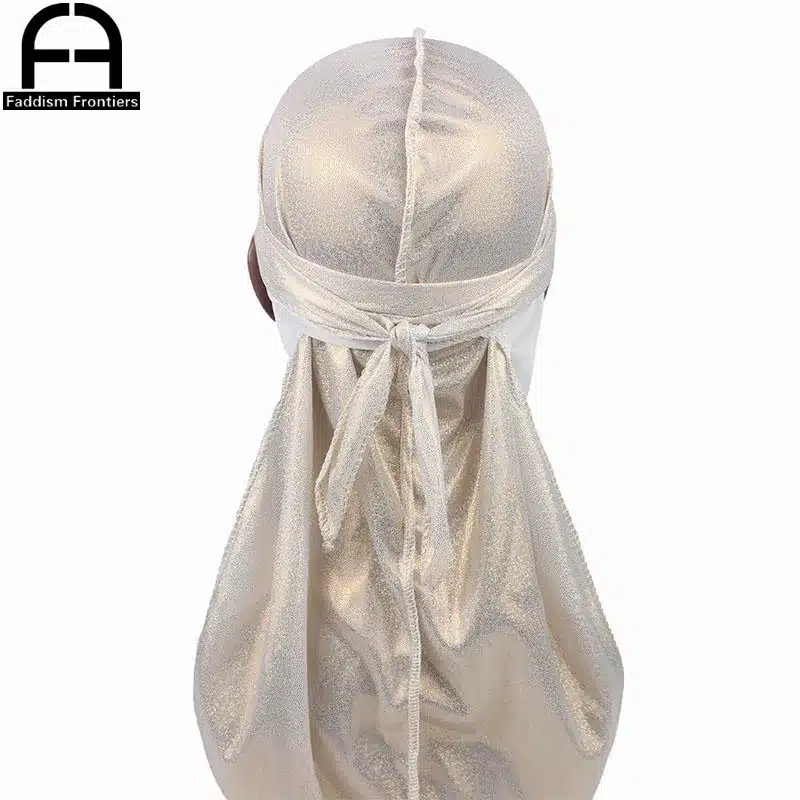 Men's Silky Sparkly Durags Turban Men Durag Shiny Du Rag Bandanas Hat Headwear Headband Hair Accessories Extra Long Tail Du-Rag 25