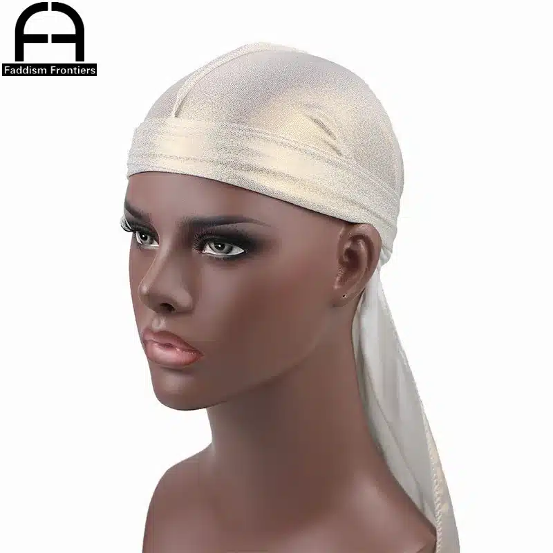 Men's Silky Sparkly Durags Turban Men Durag Shiny Du Rag Bandanas Hat Headwear Headband Hair Accessories Extra Long Tail Du-Rag 26