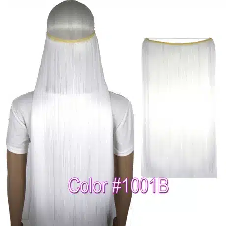 TOPREETY Heat Resistant B5 Synthetic Fiber 24" 60cm 100g Straight Elasticity Invisible Wire Halo Hair Extensions 29