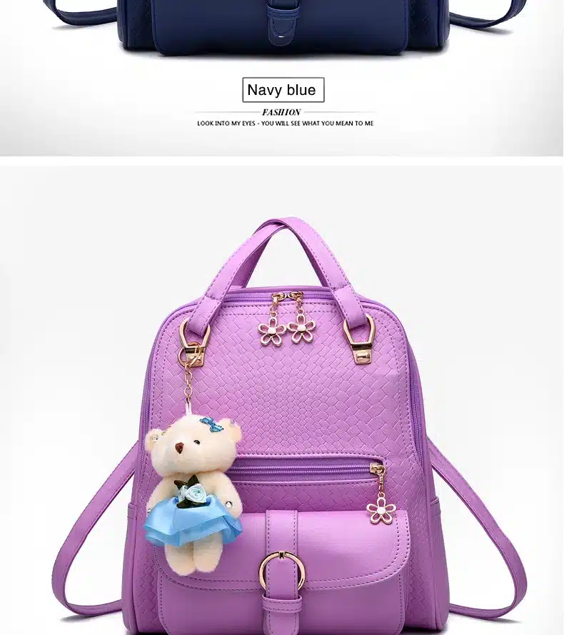 2018 Variety Women Backpack PU Leather School Bags For Teenagers Girls Leisure Backpacks Female Rucksack 18
