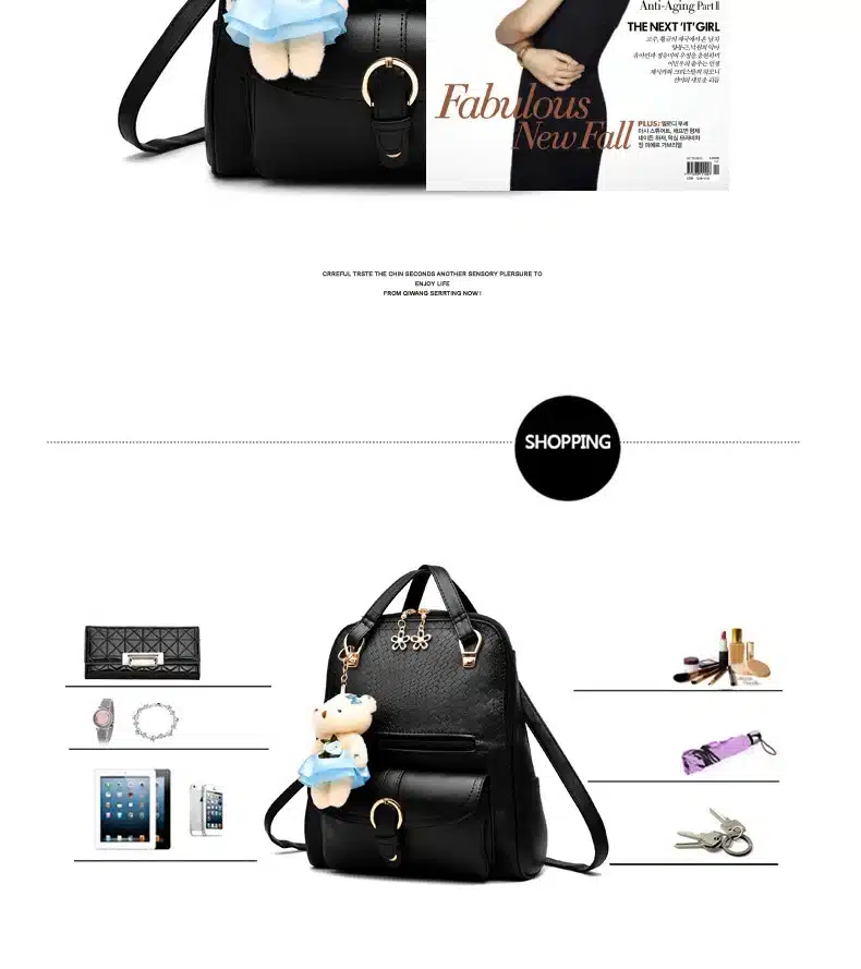 2018 Variety Women Backpack PU Leather School Bags For Teenagers Girls Leisure Backpacks Female Rucksack 33