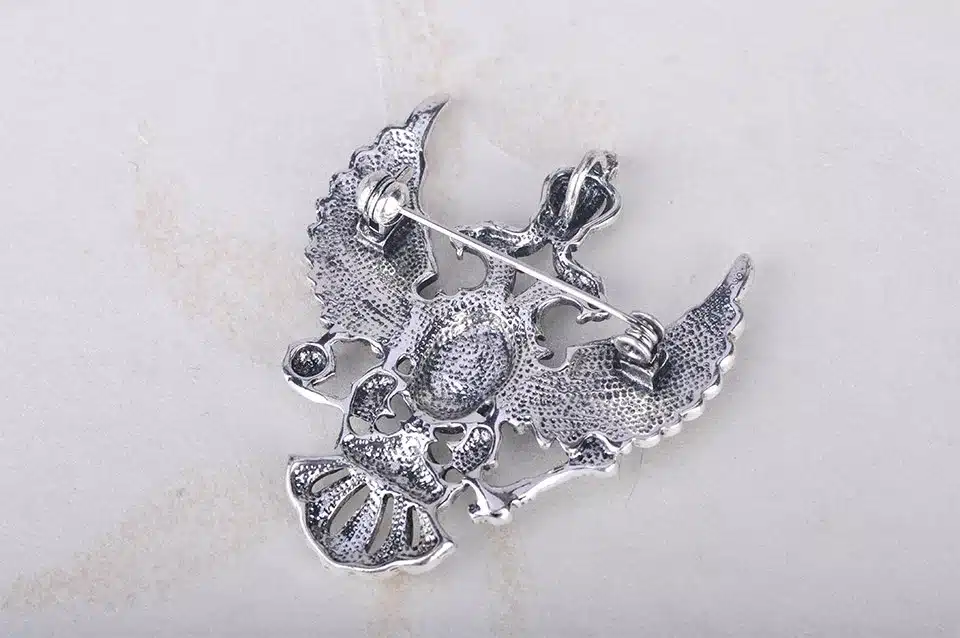 Blucome Retro Russian National Emblem Brooches Antique Gold Color Crystal Badge Lapel Pin Women Men Clothes Suit Jewelry Clips 15