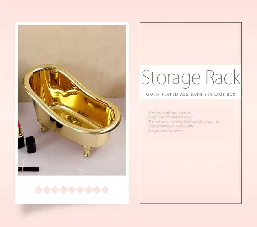 Soap storage box Gold bathroom accessories Mini bathtub Storage Box Toothpaste toothbrush storage box Soap storage box D5 9