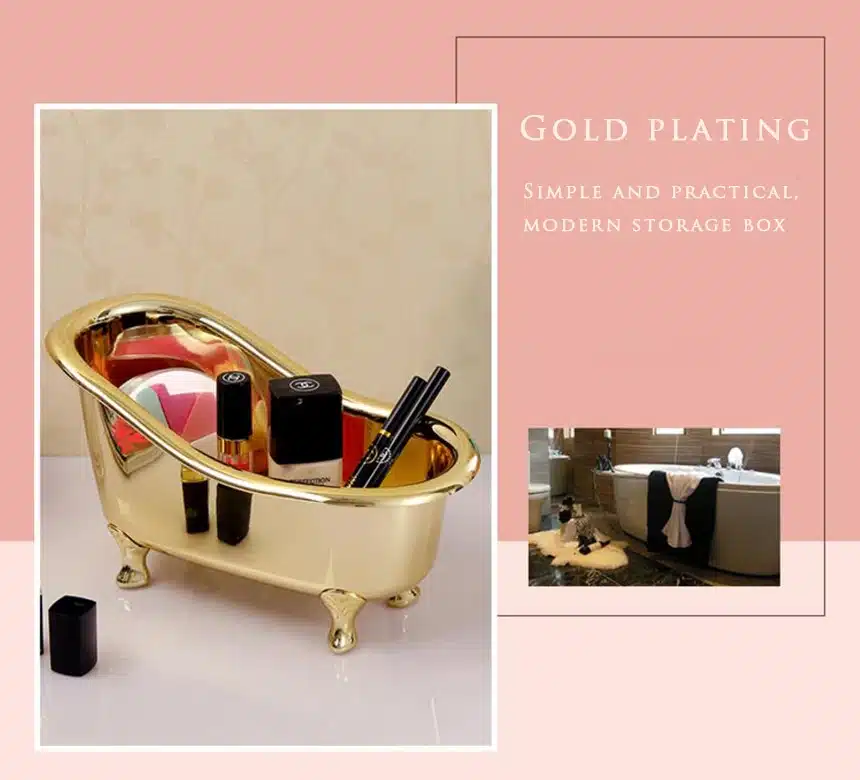 Soap storage box Gold bathroom accessories Mini bathtub Storage Box Toothpaste toothbrush storage box Soap storage box D5 11