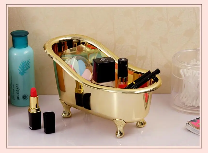 Soap storage box Gold bathroom accessories Mini bathtub Storage Box Toothpaste toothbrush storage box Soap storage box D5 12