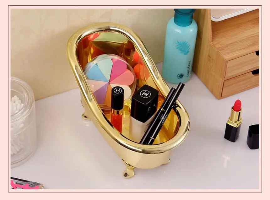 Soap storage box Gold bathroom accessories Mini bathtub Storage Box Toothpaste toothbrush storage box Soap storage box D5 13