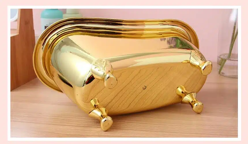 Soap storage box Gold bathroom accessories Mini bathtub Storage Box Toothpaste toothbrush storage box Soap storage box D5 15
