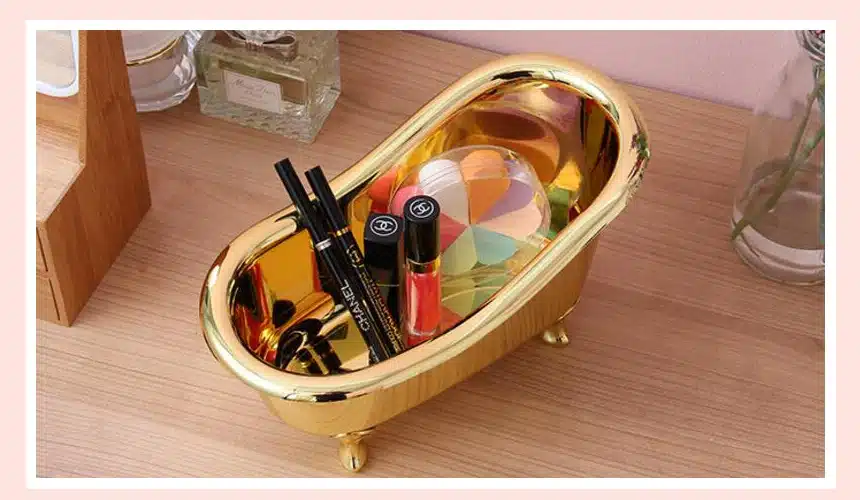 Soap storage box Gold bathroom accessories Mini bathtub Storage Box Toothpaste toothbrush storage box Soap storage box D5 16
