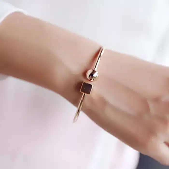 Fashion Circle Square Open Bracelet Women Street Taste Geometry Bracelets & Bangles Jewelry Bijoux Rose Gold-color 21