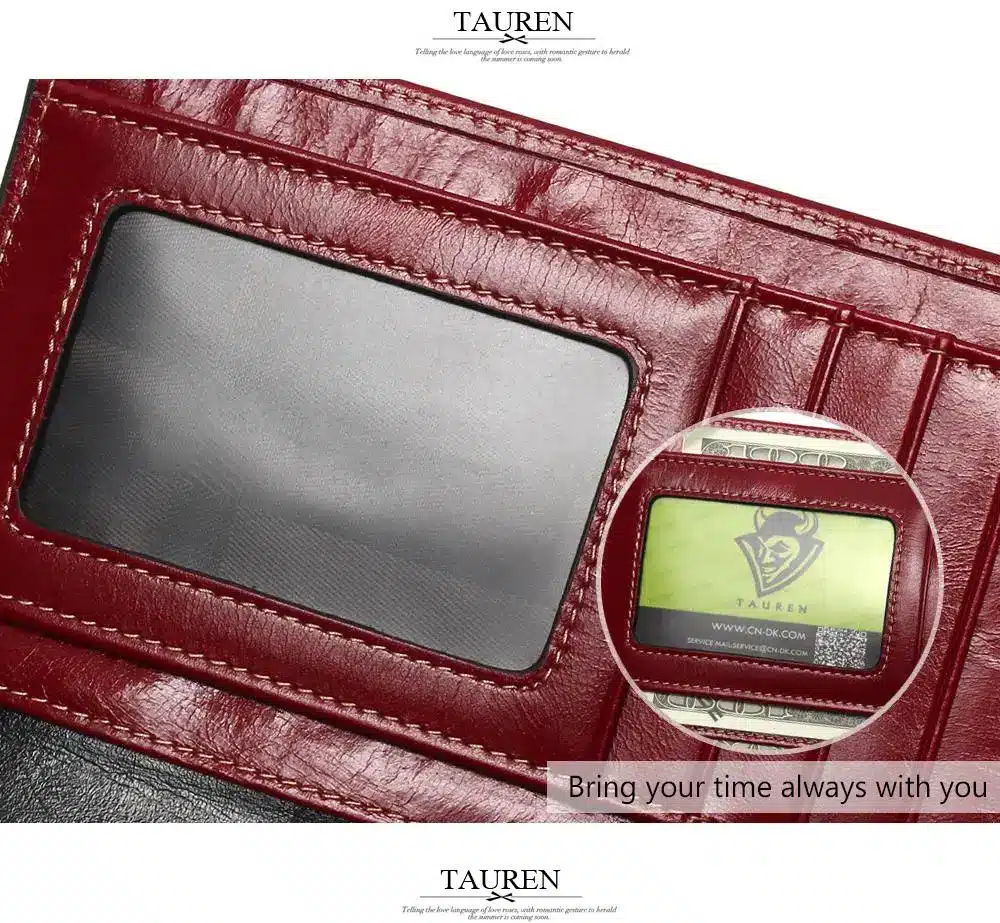 Tauren 2018 New Women Wallets Genuine Leather High Quality Long Design Clutch Cowhide Wallet High Quality Fashion Female Purse 21