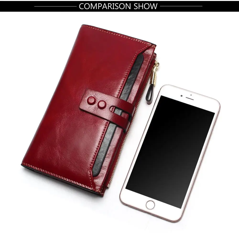 Tauren 2018 New Women Wallets Genuine Leather High Quality Long Design Clutch Cowhide Wallet High Quality Fashion Female Purse 24