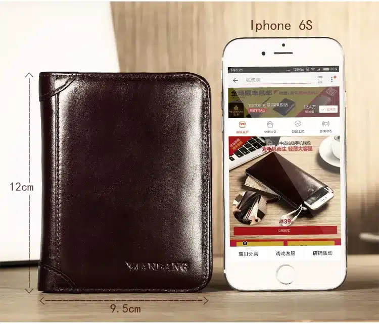 ManBang 2017 New Wallet Genuine Leather Men Wallets Short Male Purse Card Holder Wallet Men Fashion High Quality Free Shipping 8