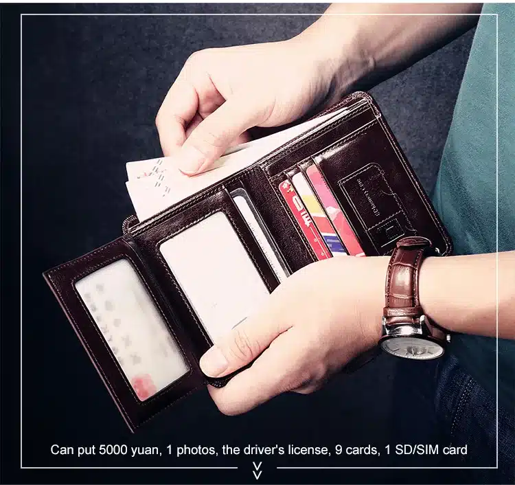 ManBang 2017 New Wallet Genuine Leather Men Wallets Short Male Purse Card Holder Wallet Men Fashion High Quality Free Shipping 10