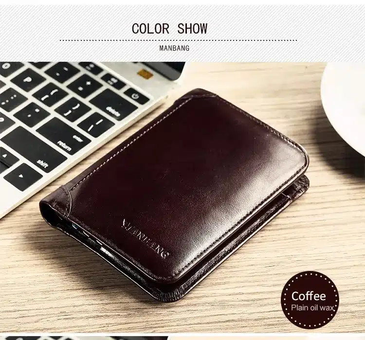 ManBang 2017 New Wallet Genuine Leather Men Wallets Short Male Purse Card Holder Wallet Men Fashion High Quality Free Shipping 13