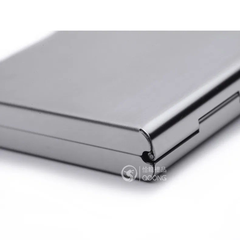 QOONG Titanium Black Waterproof Men Women Business Credit Card Holder ID Card Case Rfid Travel Metal Card Wallet Cardholder 23