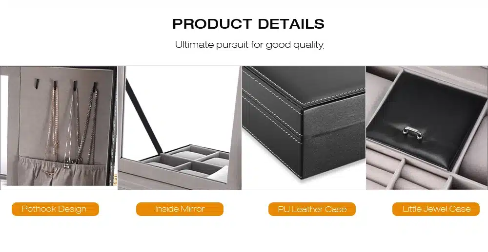 2 In 1 8 Watch Box Grids+3 Mixed Grids PU Leather Watch Case Storage Organizer Box Luxury Jewelry Ring Display Watch Boxes Black 14