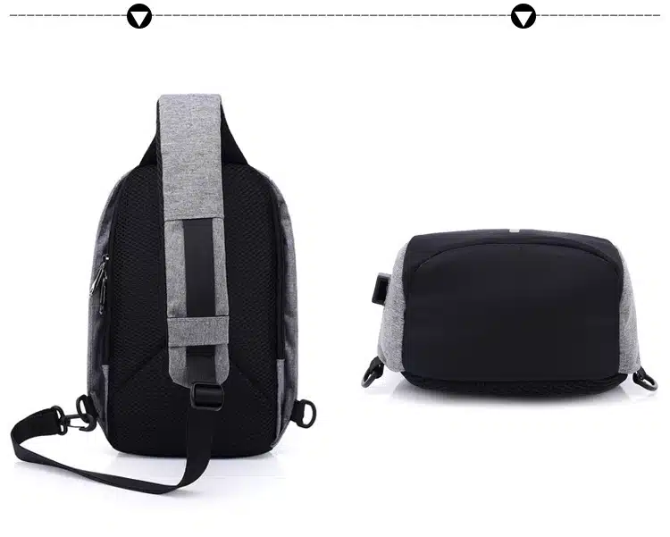 Men's Burglar USB Charging Shoulder Crossbody Bag Men&Female Stealth Zipper Business Chest Pack Repellent Anti-theft Package 19