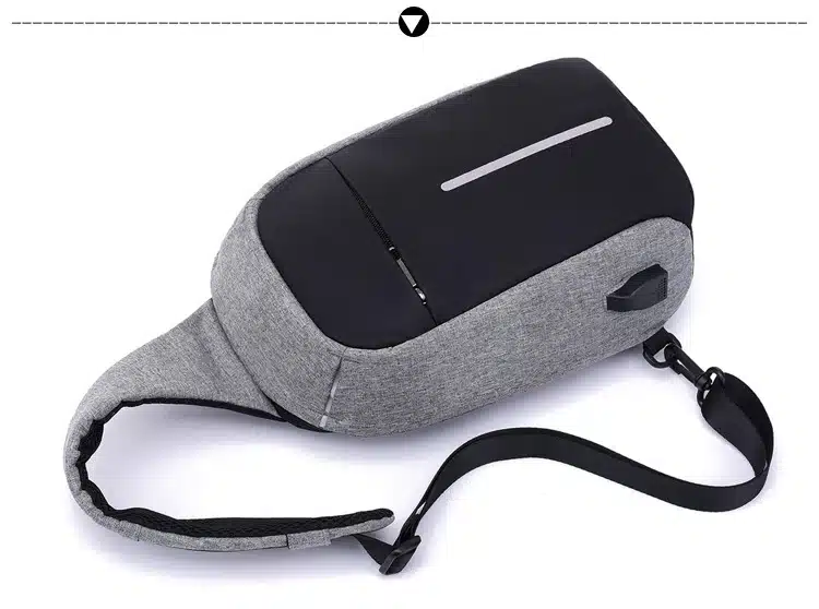 Men's Burglar USB Charging Shoulder Crossbody Bag Men&Female Stealth Zipper Business Chest Pack Repellent Anti-theft Package 21