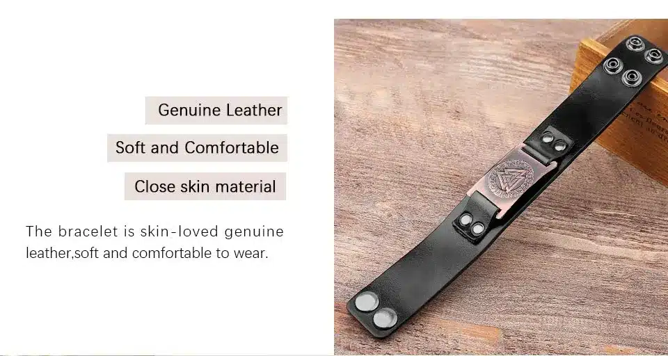 Skyrim Punk Leather Bracelet With Viking Runes Totem Metal Crafts Connector Charms Adjustable Vintage Wristband Leather Bracelet 24