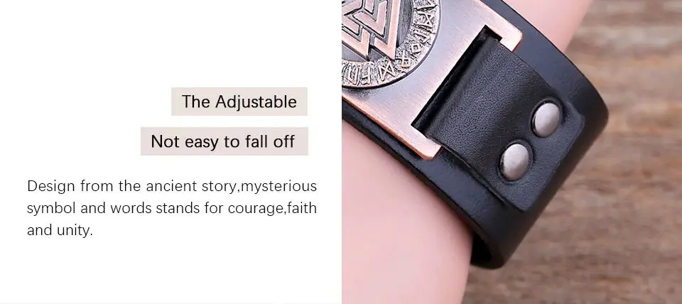 Skyrim Punk Leather Bracelet With Viking Runes Totem Metal Crafts Connector Charms Adjustable Vintage Wristband Leather Bracelet 25