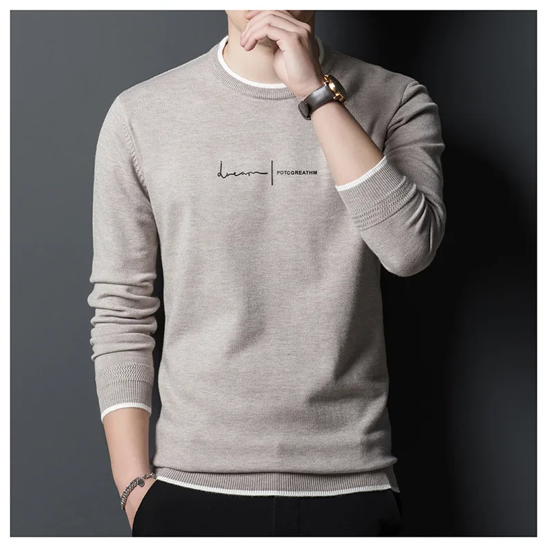 hall meeste pullover pikkade varrukatega ja minimalistliku disainiga