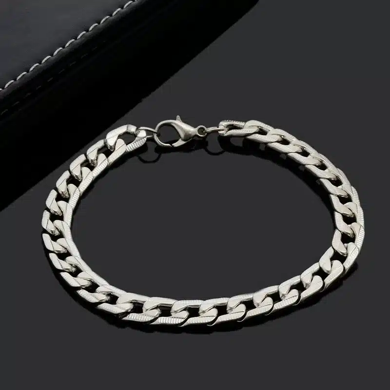 QIHE JEWELRY Wrist Chunky Men's Bracelets Silver Tone Hand Chain Curb Link Jewelry For Mens Gift Pulseiras masculinas 16