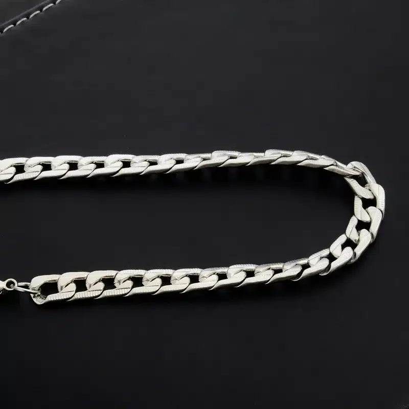 QIHE JEWELRY Wrist Chunky Men's Bracelets Silver Tone Hand Chain Curb Link Jewelry For Mens Gift Pulseiras masculinas 17