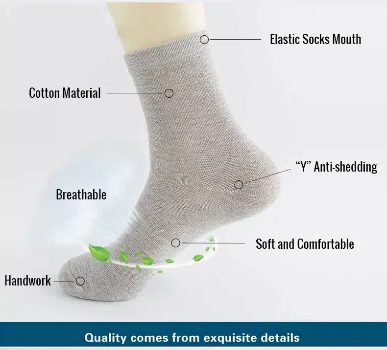 5pairs / lot Men Quality Cotton Socks Brand New Casual Business Autumn Winter Black Socks Deodorant Breatheable Man Long Sock 6