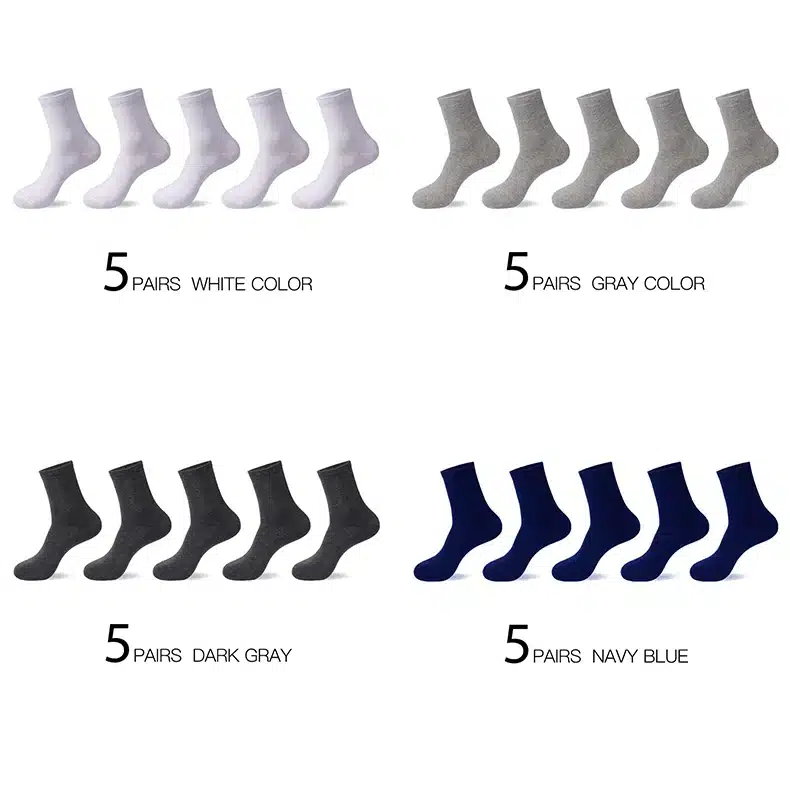 5pairs / lot Men Quality Cotton Socks Brand New Casual Business Autumn Winter Black Socks Deodorant Breatheable Man Long Sock 15