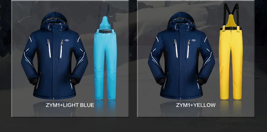 Ski Suit Men Winter 2018 Waterproof Windproof Thicken Warm Snow Clothes Men Ski Sets Jacket Skiing And Snowboarding Suits Brands 35