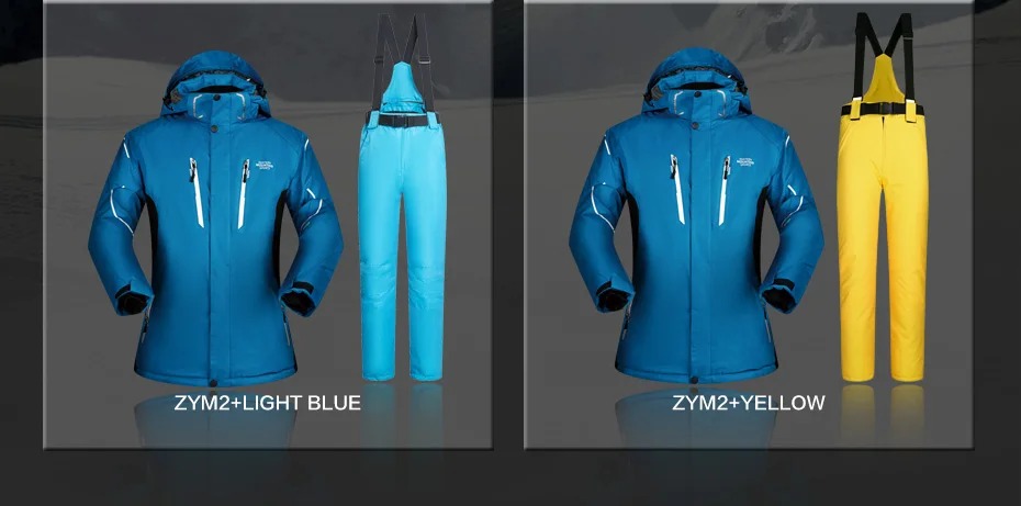 Ski Suit Men Winter 2018 Waterproof Windproof Thicken Warm Snow Clothes Men Ski Sets Jacket Skiing And Snowboarding Suits Brands 38