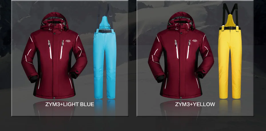 Ski Suit Men Winter 2018 Waterproof Windproof Thicken Warm Snow Clothes Men Ski Sets Jacket Skiing And Snowboarding Suits Brands 41