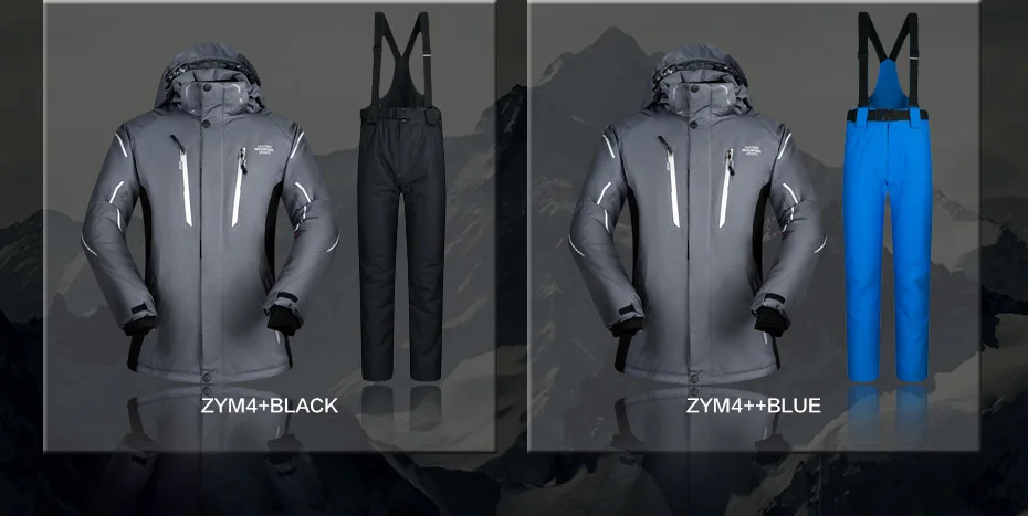 Ski Suit Men Winter 2018 Waterproof Windproof Thicken Warm Snow Clothes Men Ski Sets Jacket Skiing And Snowboarding Suits Brands 43