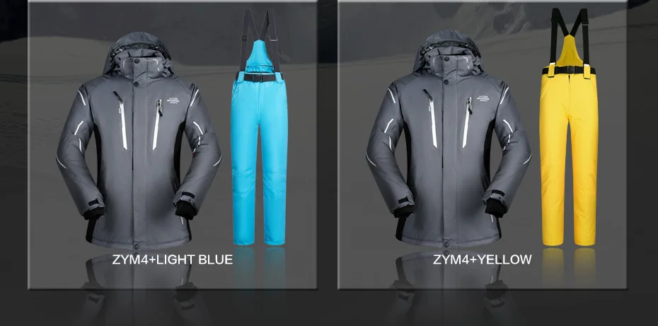 Ski Suit Men Winter 2018 Waterproof Windproof Thicken Warm Snow Clothes Men Ski Sets Jacket Skiing And Snowboarding Suits Brands 44