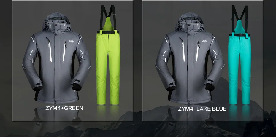 Ski Suit Men Winter 2018 Waterproof Windproof Thicken Warm Snow Clothes Men Ski Sets Jacket Skiing And Snowboarding Suits Brands 45