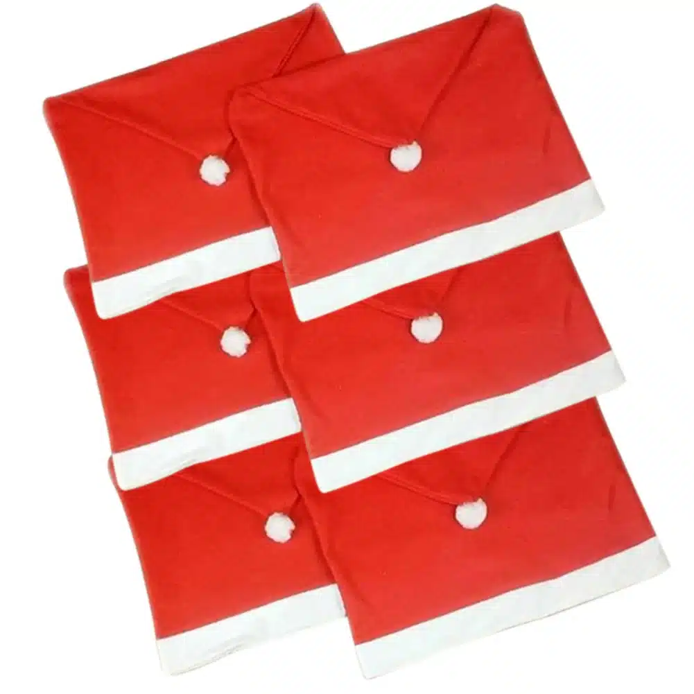 2/4/6pcs Christmas Chair Back Cover decoracion navidad Santa Clause Red Hat Christmas Decoration for Home New Year Decor 13