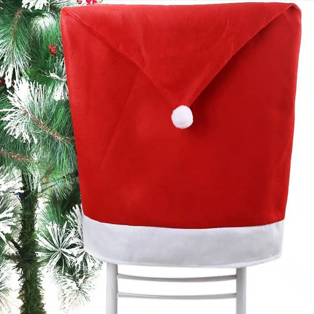 2/4/6pcs Christmas Chair Back Cover decoracion navidad Santa Clause Red Hat Christmas Decoration for Home New Year Decor 19