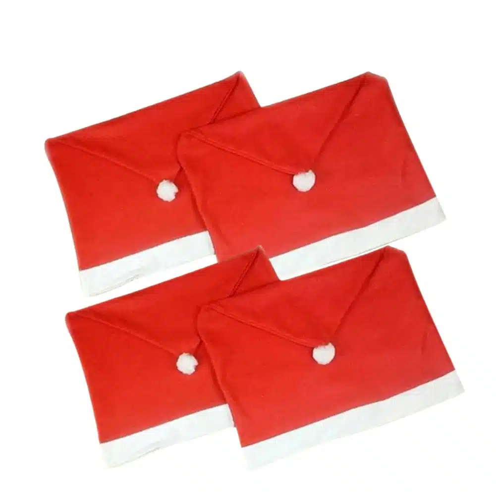 2/4/6pcs Christmas Chair Back Cover decoracion navidad Santa Clause Red Hat Christmas Decoration for Home New Year Decor 22