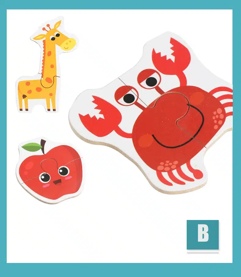 Children Large Matching Puzzle Games Early Learning Card My First Jigsaw Puzzle Toys for Children Kids Educational Toys Gift Boy 13