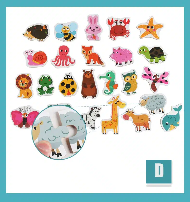 Children Large Matching Puzzle Games Early Learning Card My First Jigsaw Puzzle Toys for Children Kids Educational Toys Gift Boy 15